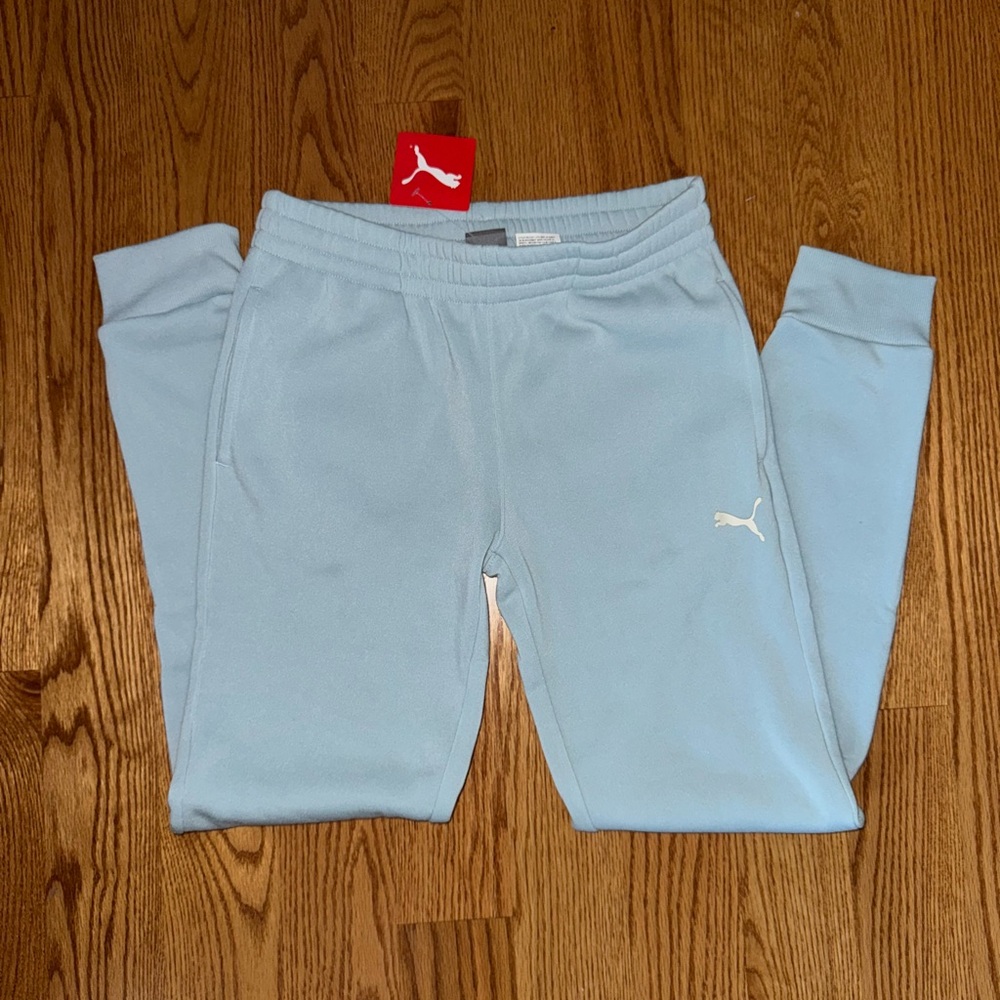 Puma Blue Sweatpants with Tapered Ankle Design